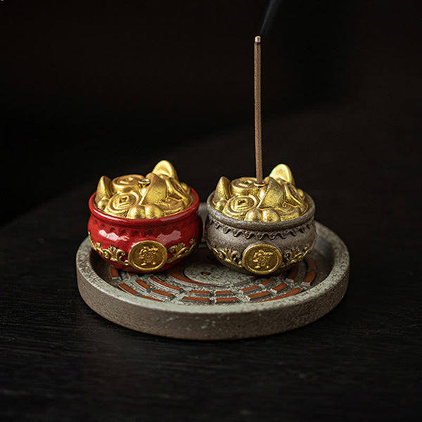 Treasure Bowl Bagua Ceramic Incense Burner