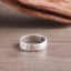 Sterling Silver Mantra Ring - Tibetan script on silver band with bark prop, meditation