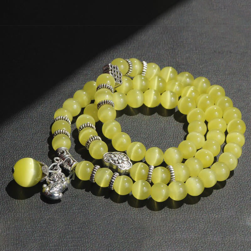 Cat Eye PiXiu Triple Wrap Bracelet, image 17, healing bracelet