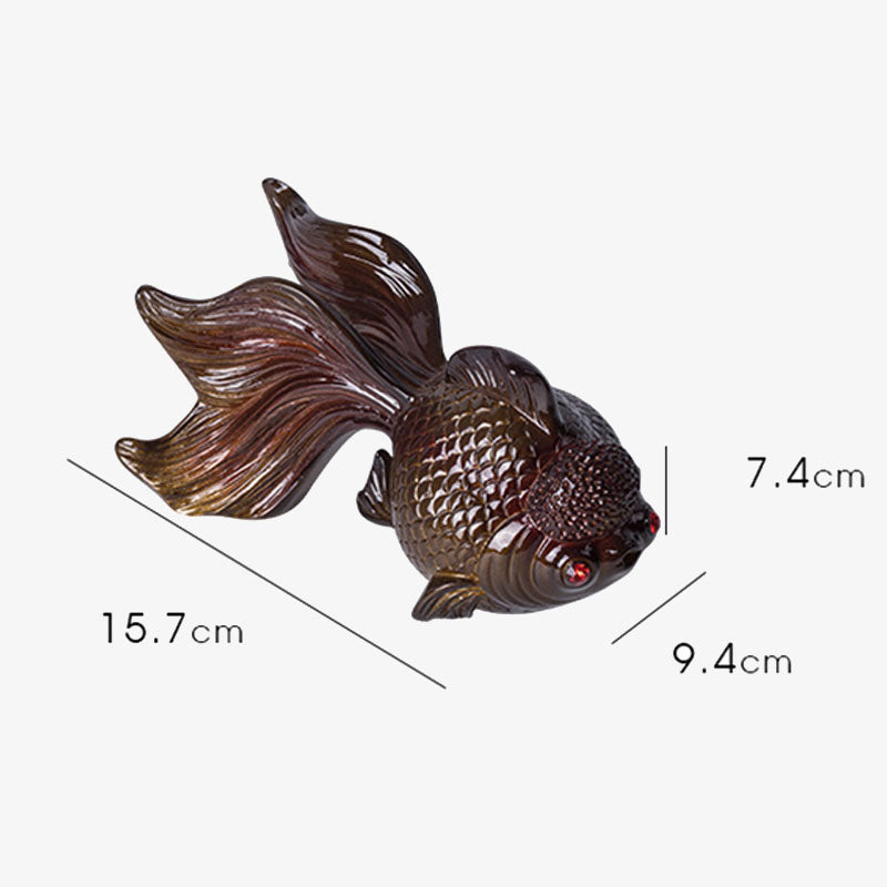 Koi Fish Resin Tea Pet – Top down view of fish body, wealth prosperity figurine