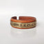 Om Mani Padme Hum Dragon Phoenix Bracelet - Engraved Om Mani Padme Hum lotus brass on brown leather cuff, Devotional