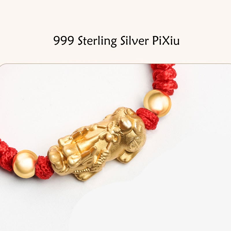 999 Sterling Silver PiXiu King Kong Knot Kids Bracelet, image 7, healing bracelet