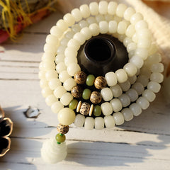 Jade Bodhi Lotus Mala Bracelet – 8*10mm, image 4, healing bracelet