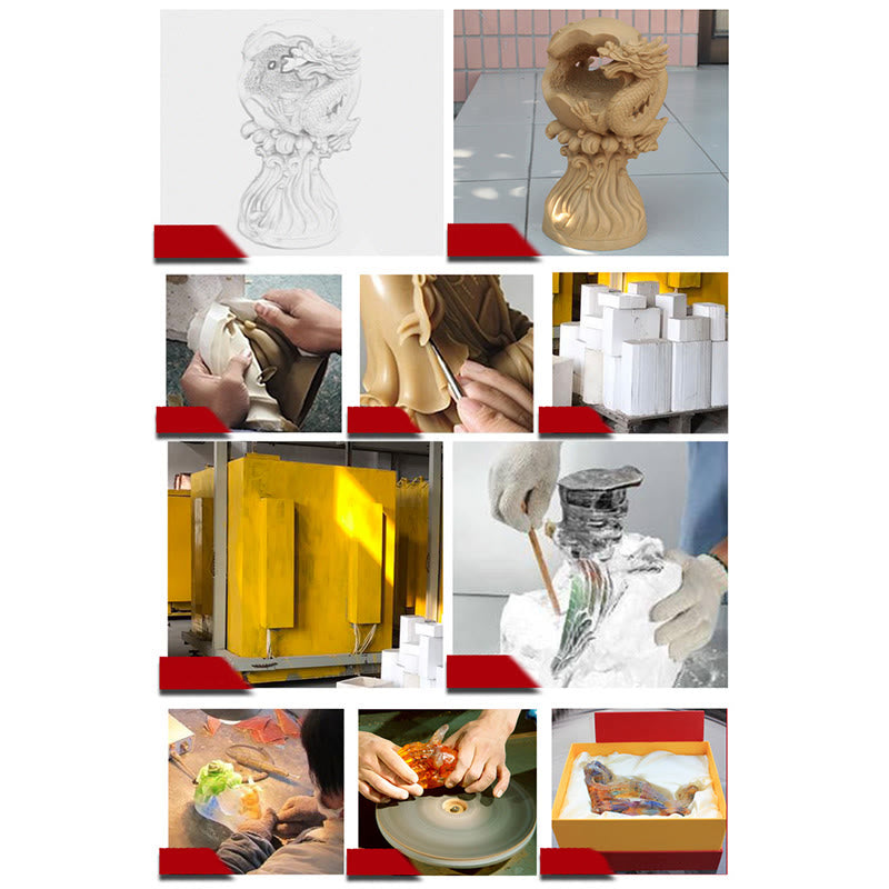Kwan Yin Liuli Crystal Statue – Displayed on wooden stand in soft ambient light, boutique accent
