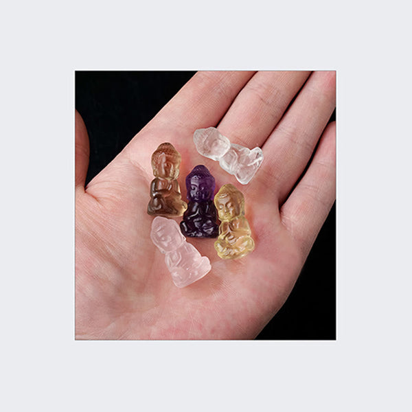 Crystal Buddha Necklace Amethyst Citrine Healing Pendant Spiritual Decoration – mixed amethyst citrine beads, mala prayer nec