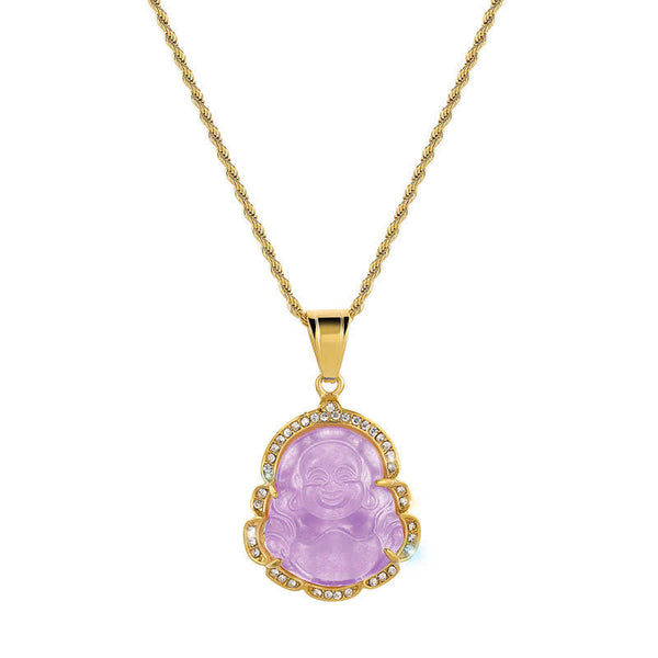 18K Gold Filled Laughing Buddha Jade Necklace – Floating in water, purity symbolism, cleansing ritual