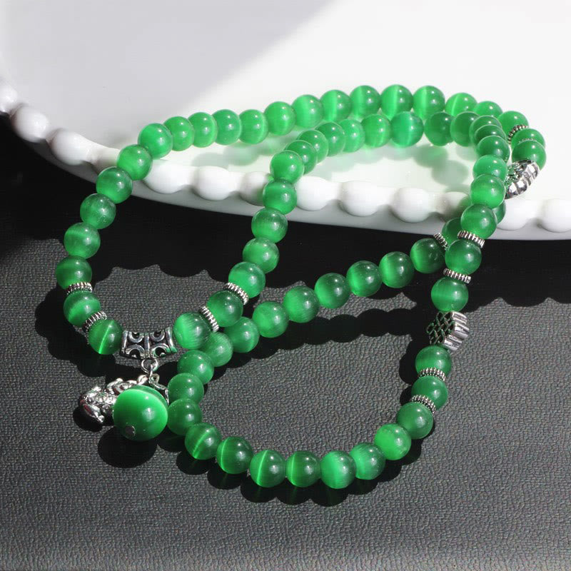 Cat Eye PiXiu Triple Wrap Bracelet, image 10, healing bracelet