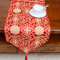 Tibetan Dragon Vajra Jacquard Altar Table Runner | Luck