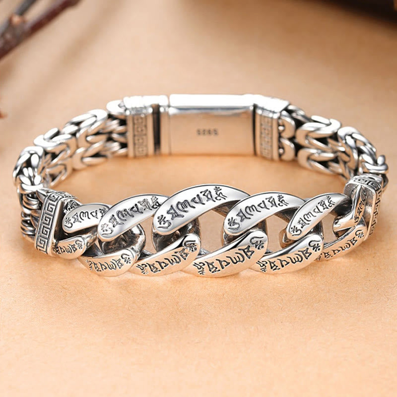 Om Mani Padme Hum Bracelet – S925 clasp with Tibetan engraving, men's copper bracelet