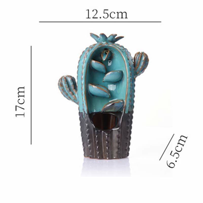 Cactus Ceramic Backflow Incense Burner
