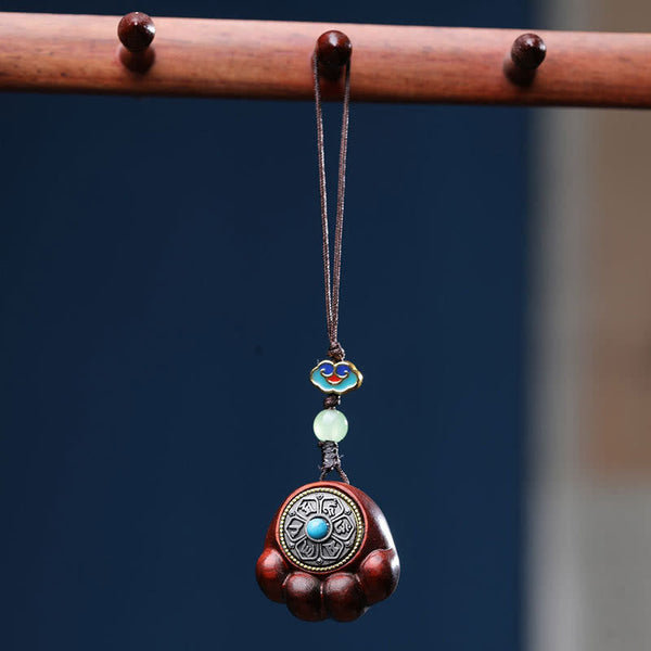 Sandalwood Om Mani Padme Hum Cat Paw Phone Charm
