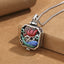 Koi Fish Lotus Ghau Prayer Box Necklace – square locket with koi lotus enamel on kraft paper, antique silver pendant
