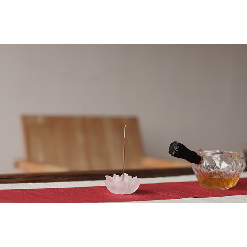 Lotus Liuli Incense Burner – pink lotus with tea pitcher, Contemplative