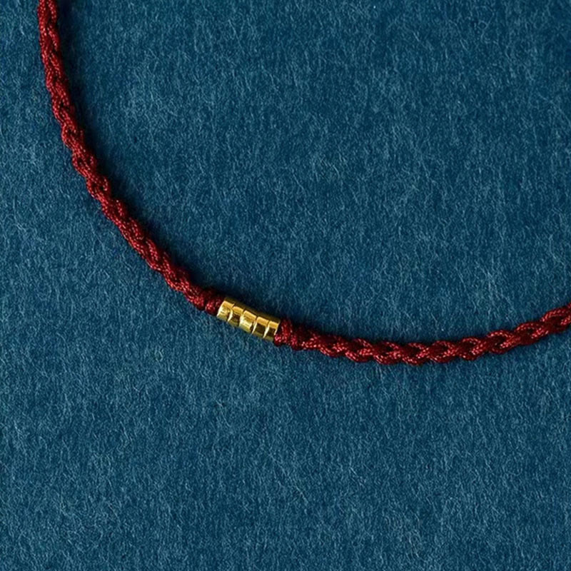 925 Sterling Silver Lucky Gold Bead Braided Bracelet, image 7, healing bracelet