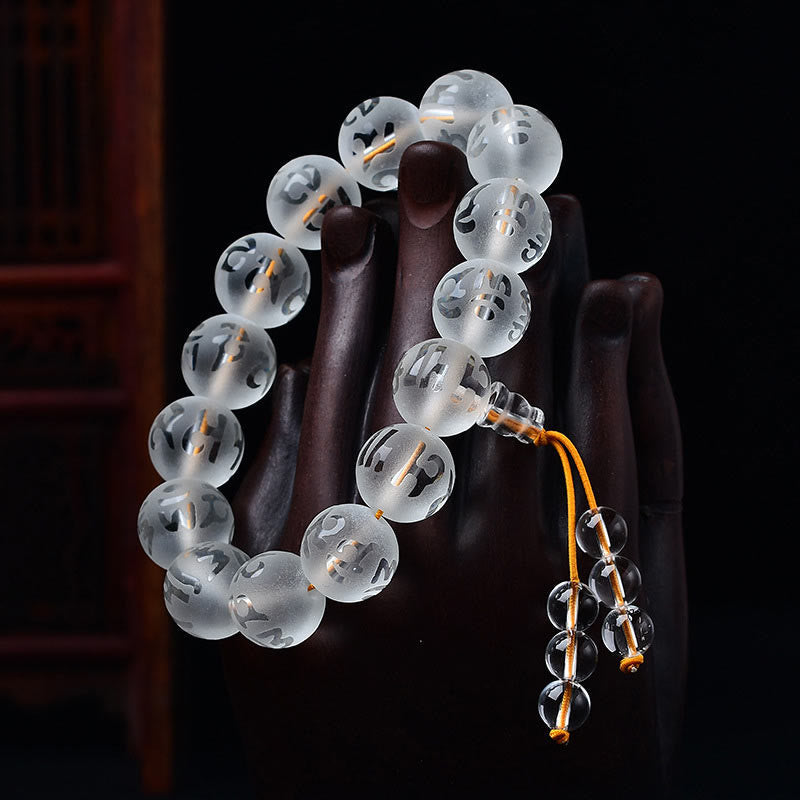 Pulsera Om Mani Padme Hum de cristal sintético Imagen secundaria del producto