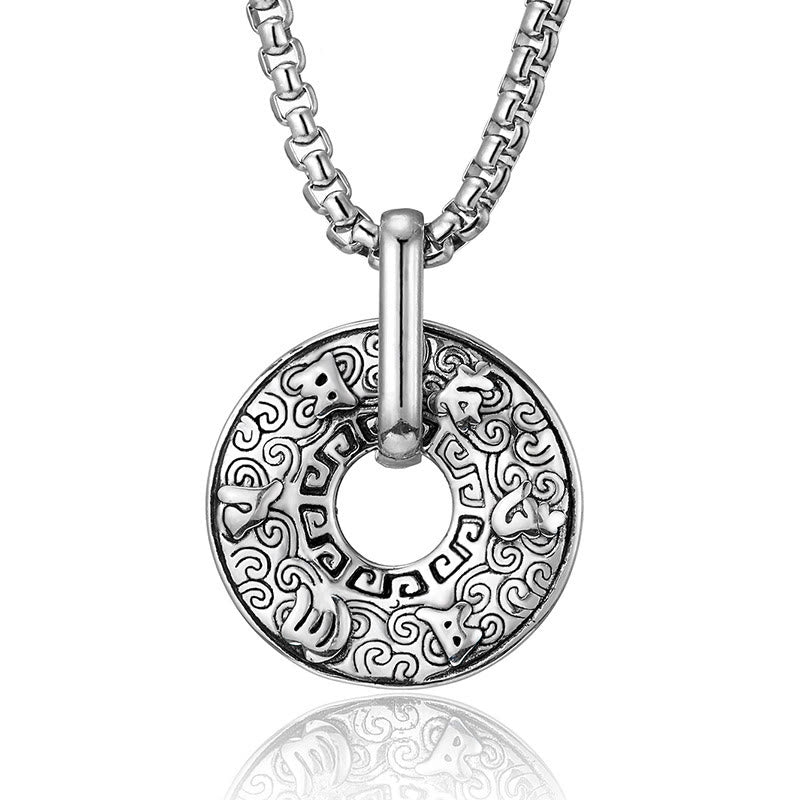 sliver Tibetan Fengshui mantra prayer pendant