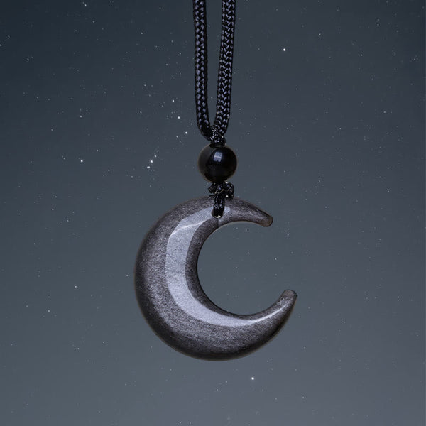 Silver Sheen Obsidian Yin Yang Pendant - Side view teal copper patina, balance jewelry