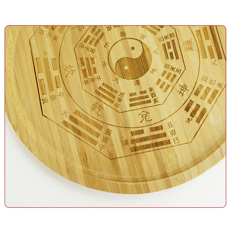 Feng Shui Bamboo Bagua Map – Directional bagua close-up, bamboo divination board, feng shui