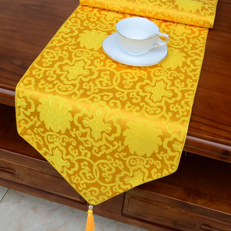 Tibetan Dragon Vajra Jacquard Altar Table Runner | Luck