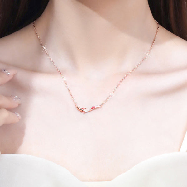 925 Sterling Silver Koi Fish Zircon Luck Prosperity Necklace – lobster clasp, secure fastening