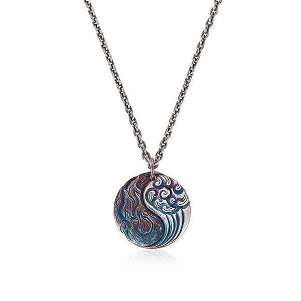 990 Sterling Silver Yin Yang Pendant Necklace