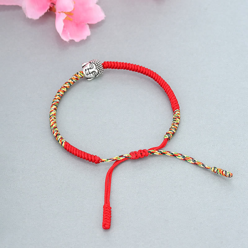 Handmade King Kong Knot Buddha Bracelet – Adjustable sliding knot closure with small Buddha head bead, customizable fit