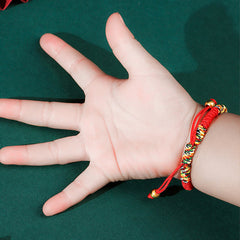 999 Sterling Silver PiXiu King Kong Knot Kids Bracelet – 999 Sterling Silver PiXiu / Red Rope(Bracelet Size 12+4cm), image...