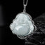 Laughing Buddha Jade Necklace – front view, abundance pendant