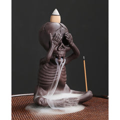 Skull Ghost Purple Clay Backflow Incense Burner | Peace & Healing
