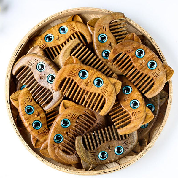 Green Sandalwood Cat Portable Comb, image 2