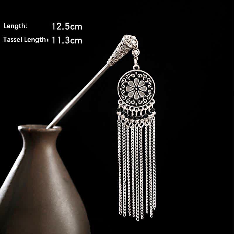 Flowers variant size detail, 12.5cm length with 11.3cm tassel