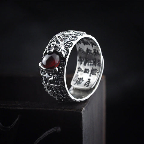 PiXiu Red Garnet Ring Secondary image