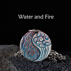 990 Sterling Silver Yin Yang Pendant | Water Fire Balance