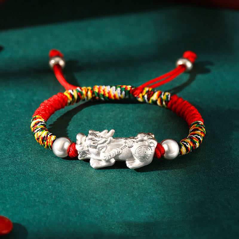 999 Sterling Silver PiXiu King Kong Knot Kids Bracelet, image 11, healing bracelet