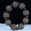 Ebony Wood Eighteen Arhats Lotus Dragon Bracelet - Lotus flower beads in circular arrangement, Zen Calm