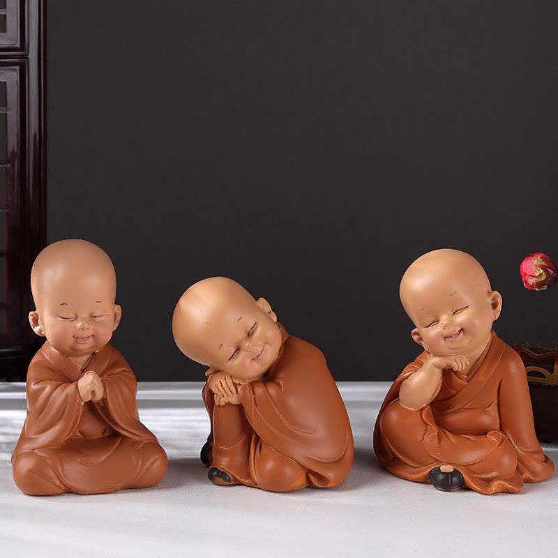 Mini Praying Monk Decor – monk seated on lotus pedestal base, elevated spiritual display