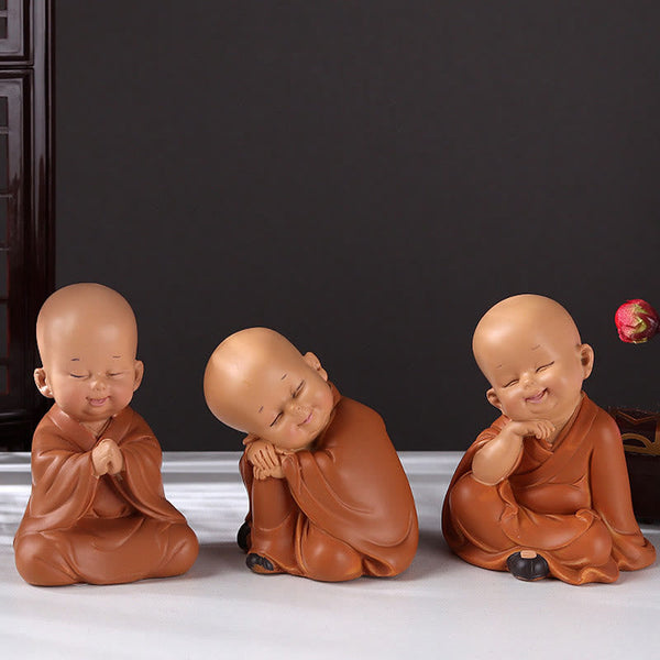Mini Praying Monk Decor – monk seated on lotus pedestal base, elevated spiritual display