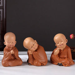 Mini Praying Monk Decor – monk seated on lotus pedestal base, elevated spiritual display