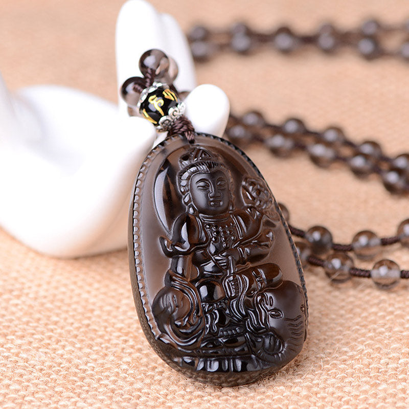 Chinese Zodiac Obsidian Protection Necklace Unisex Spiritual – dragon obsidian steel chain, masculine protection