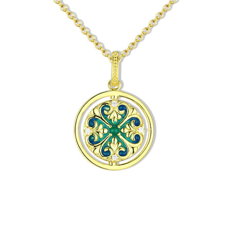925 Silver Lotus Zircon Rotatable Necklace Zweitbild