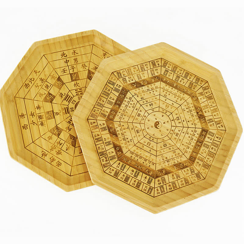 Feng Shui Bamboo Bagua Map – Stacked bamboo with groove detail, feng shui craft