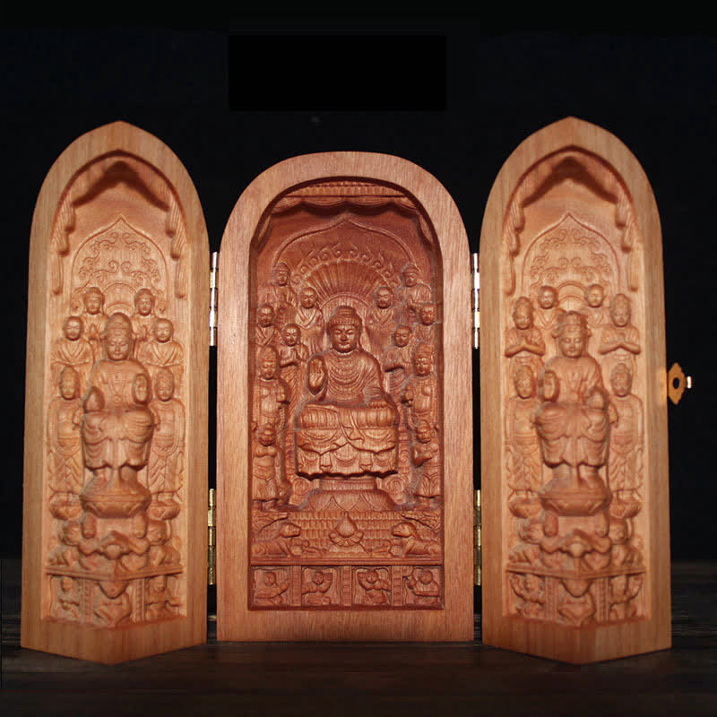 Avalokitesvara Figure – natural wood grain visible, Kwan Yin art