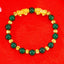 Golden Double PiXiu Bracelet – Green agate beads with gold PiXiu pair and spacers on red, luck protection