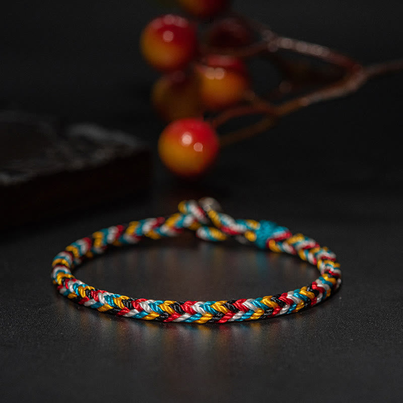 Five Color Thread Braid Protection Bracelet – 19cm, image 6, healing bracelet