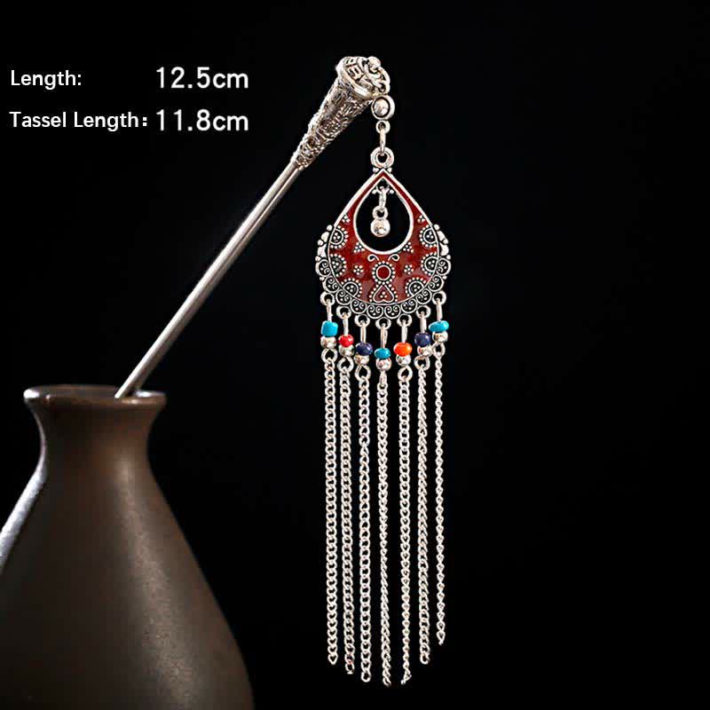 Water Drop-Colorful size detail, 12.5cm length with 11.8cm tassel