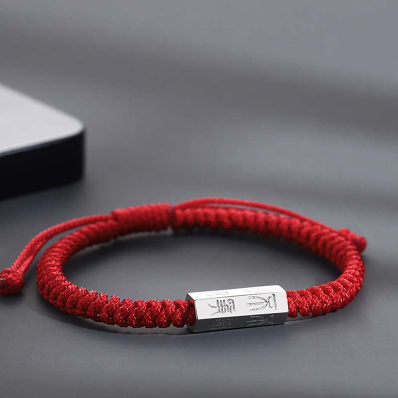 Pulsera de plata de ley 925 con abalorio de letra Imagen secundaria del producto