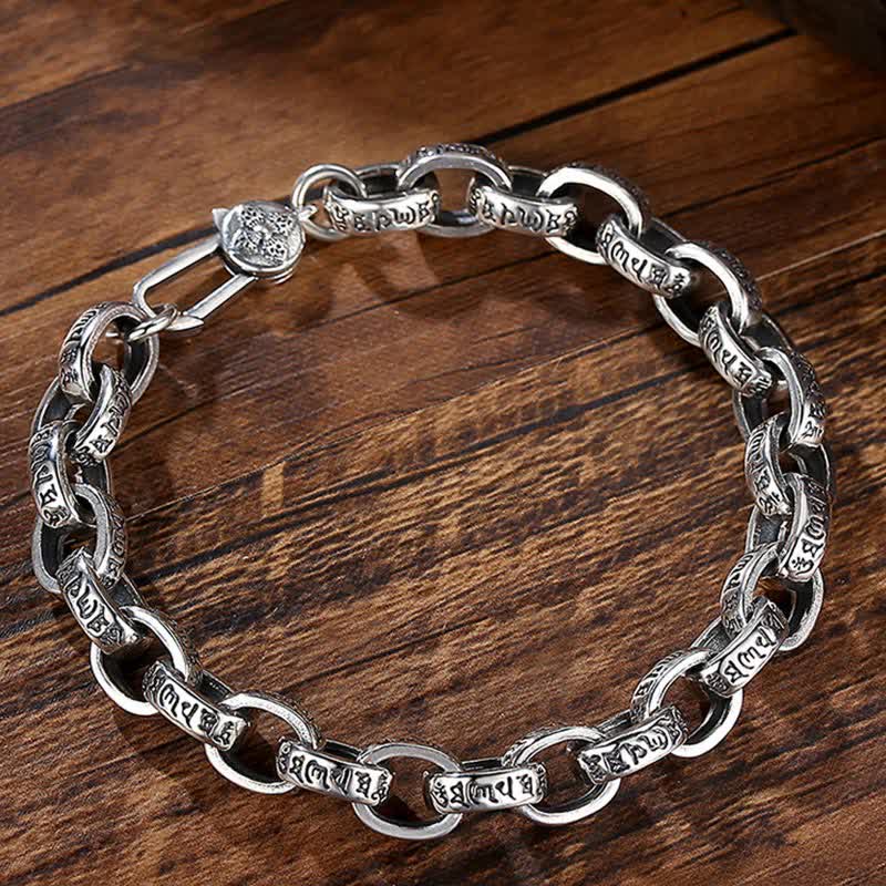 925 Silver Om Mani Padme Hum Engraved Bangle Zweitbild
