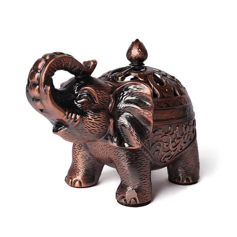 Brûleur d'encens en alliage d'éléphant Image secondaire du produit