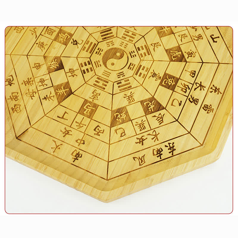 Feng Shui Bamboo Bagua Map – Paired octagonal boards, bamboo feng shui divination set