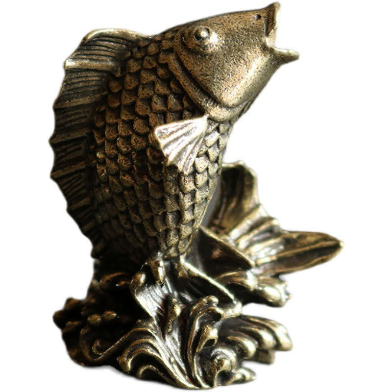 Copper Koi Fish Decor – Tail fin metalwork detail, handcrafted copper fish art